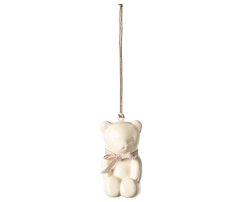 Kovová ozdoba Medvedík Off white/Rose