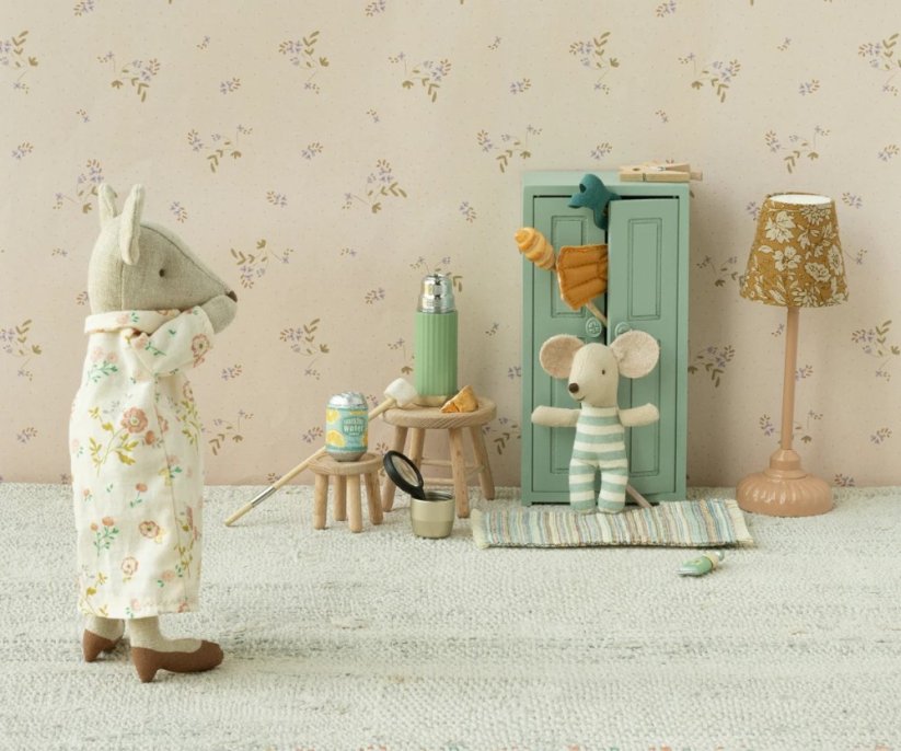 Miniatúrna drevená skriňa Soft Blue