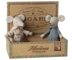 Myšky babka a dedko v krabičke od cigár