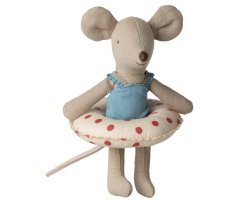 Plážová myška s plavákom Malá sestra Red dots